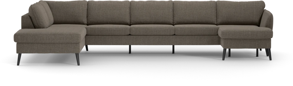 County - 4-sits soffa med divan vänster och schäslong höger - Brun