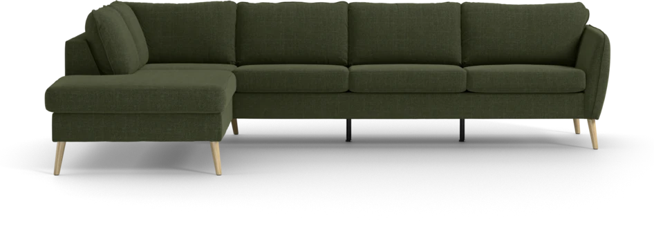 County - 3-sits soffa med divan vänster - Grön