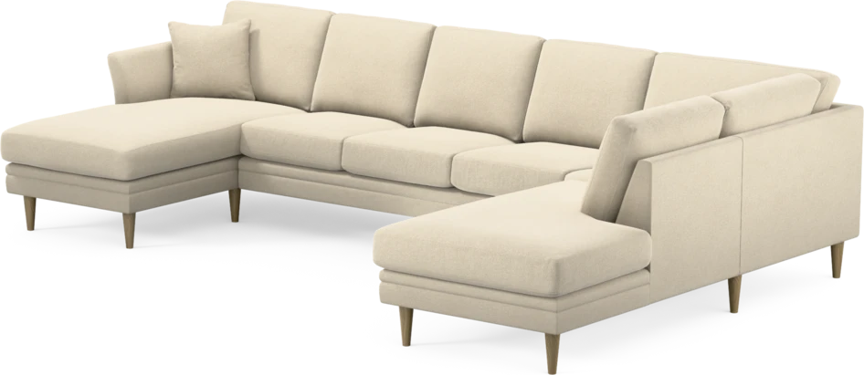 Eden - 3-sits soffa med schäslong vänster och divan höger - Beige