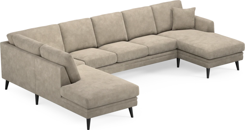 Eden - 3-sits soffa med divan vänster och schäslong höger - Beige