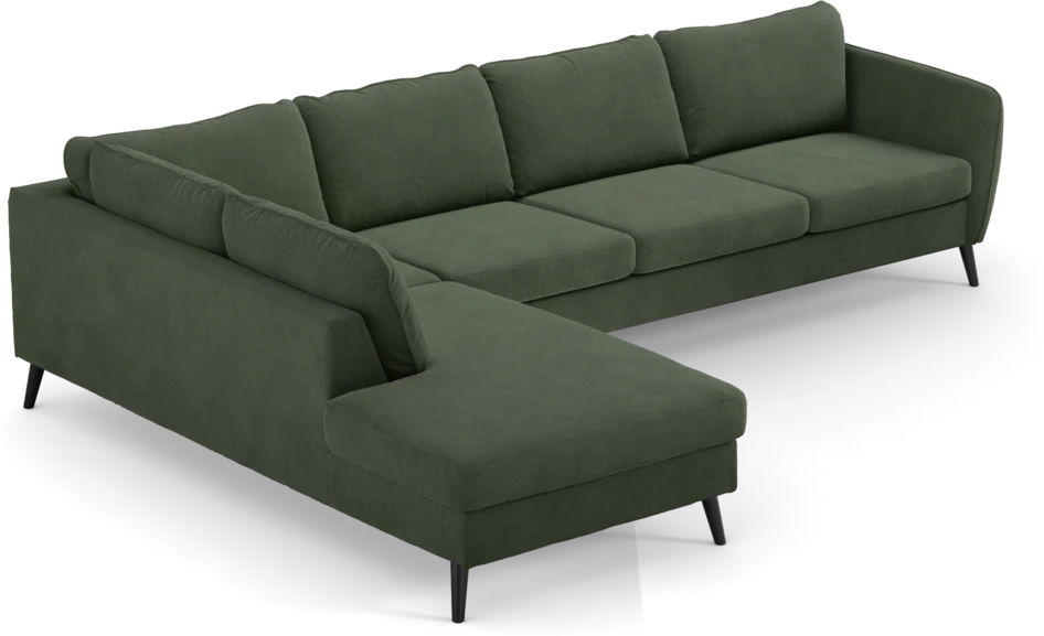 County - 3-sits soffa med divan vänster - Grön