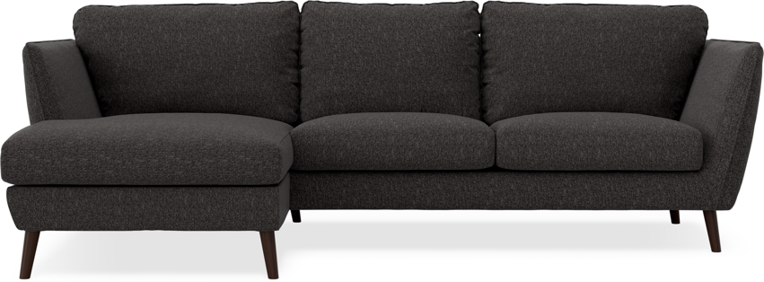 Madison Lux - 2-sits soffa med schäslong vänster - Svart