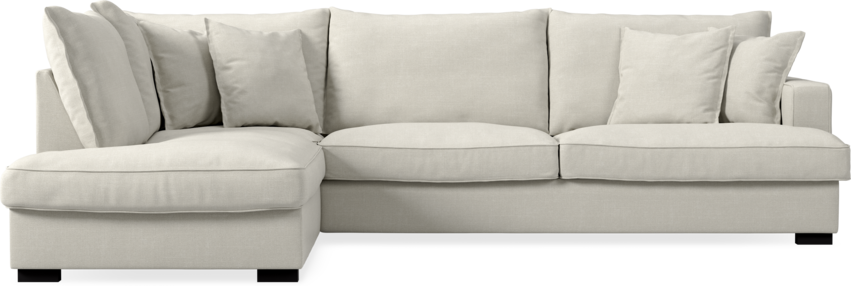 Mila - 3-sits soffa med divan vänster - Vit
