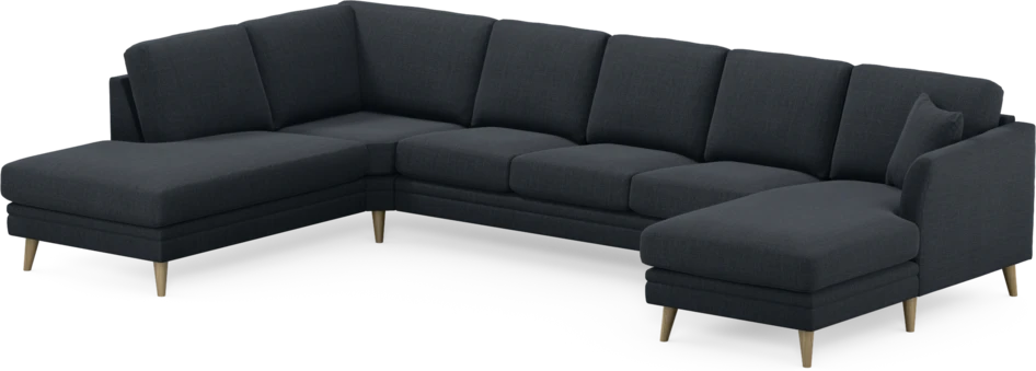 Eden - 3-sits soffa med divan vänster och schäslong höger - Blå