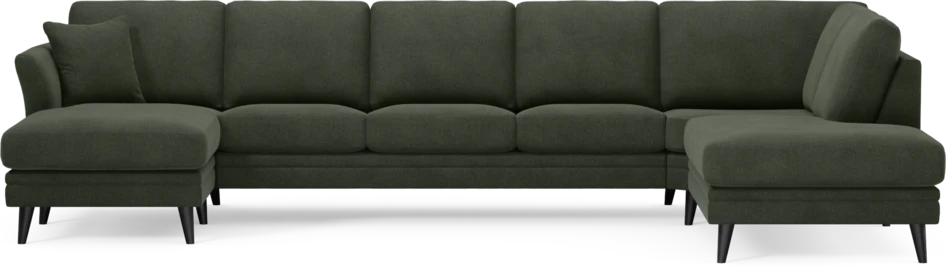 Eden - 3-sits soffa med schäslong vänster och divan höger - Grön