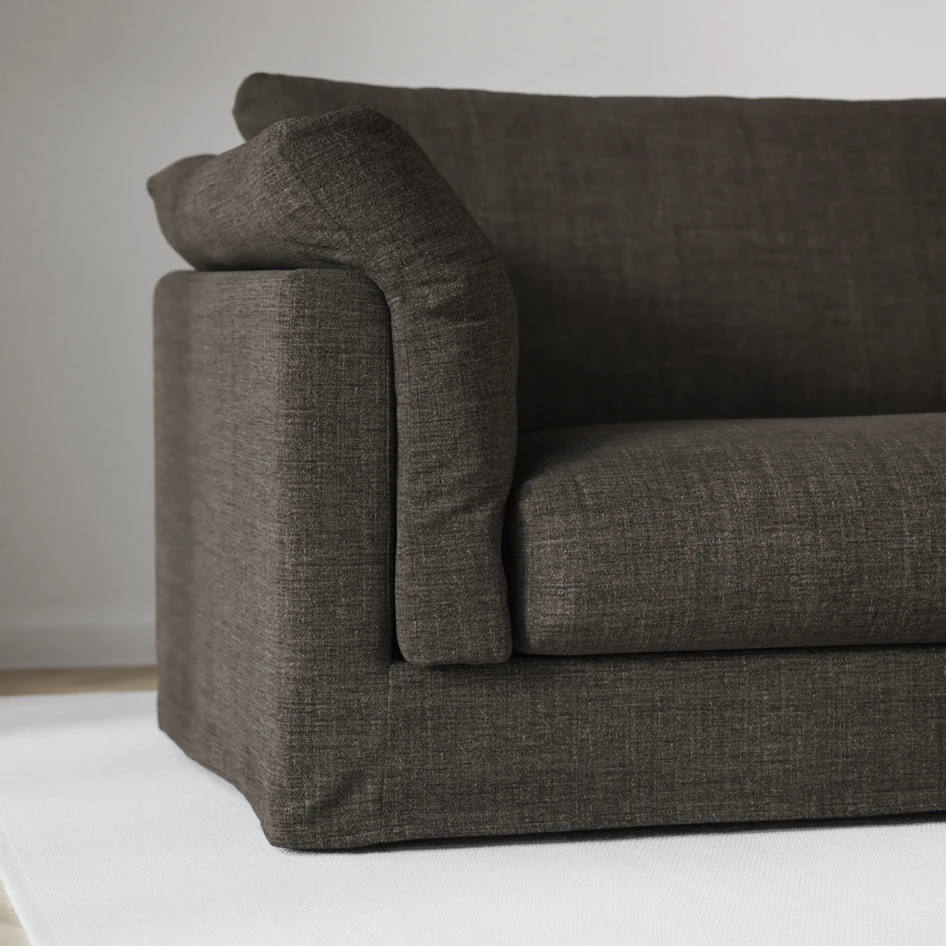 Cherrie - 3-sits soffa med schäslong höger, med kappa - Brun