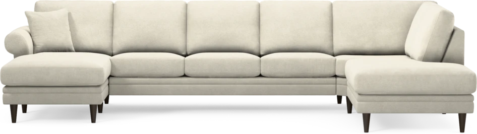 Eden - 3-sits soffa med schäslong vänster och divan höger - Vit