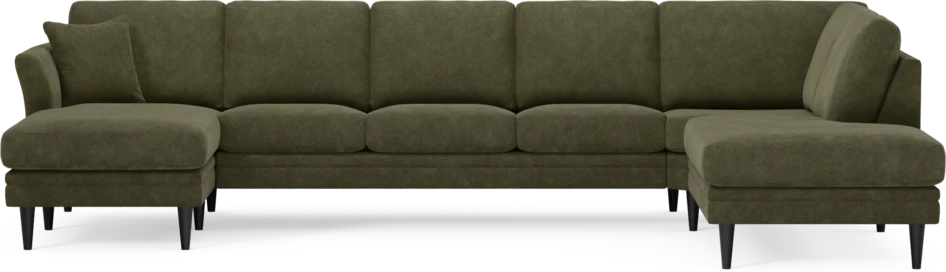 Eden - 3-sits soffa med schäslong vänster och divan höger - Grön
