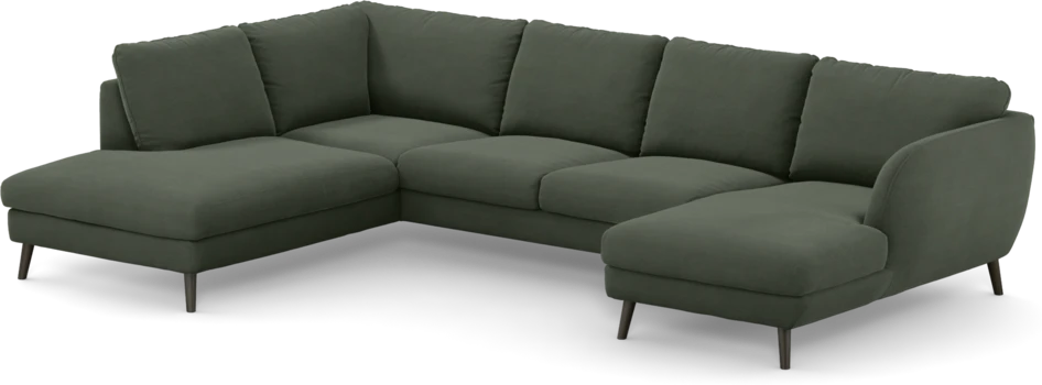 Madison - 2-sits soffa med divan vänster och schäslong höger - Grön