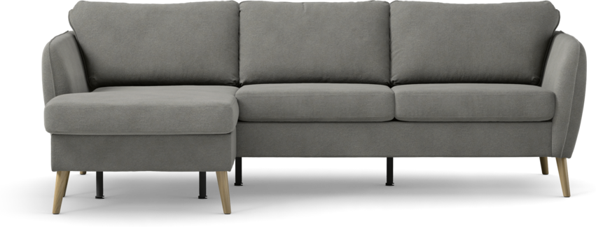 County - 3-sits soffa med flyttbar schäslong - Grå