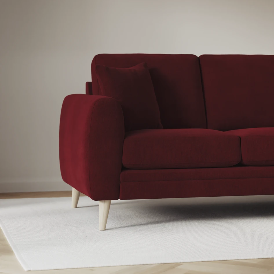 Eden - 3-sits soffa med schäslong vänster och divan höger - Röd