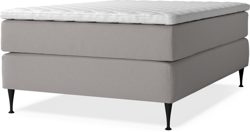 Delux Exclusive - Kontinentalsäng, enkelsäng 140 cm med bäddmadrass - Grå
