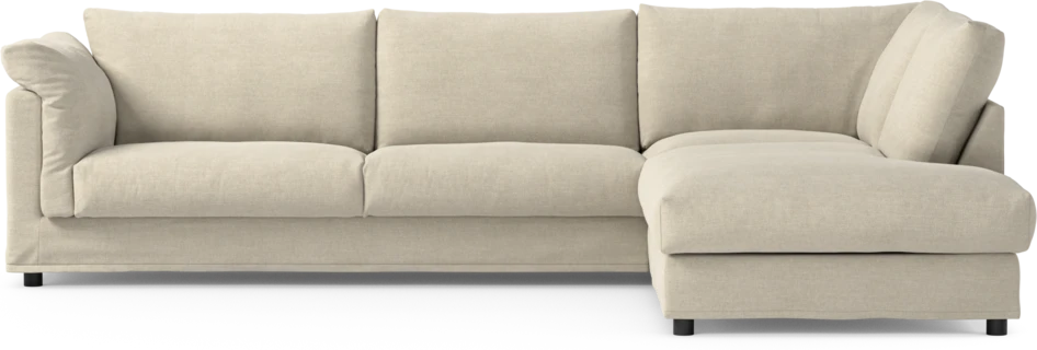 Cherrie - 3-sits soffa med divan höger, med kappa - Beige