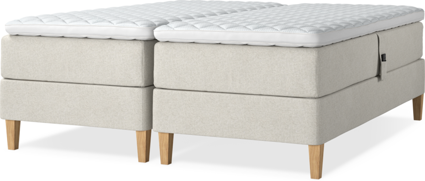Delux Dream - Ställbar säng, dubbelsäng med bäddmadrass - Beige