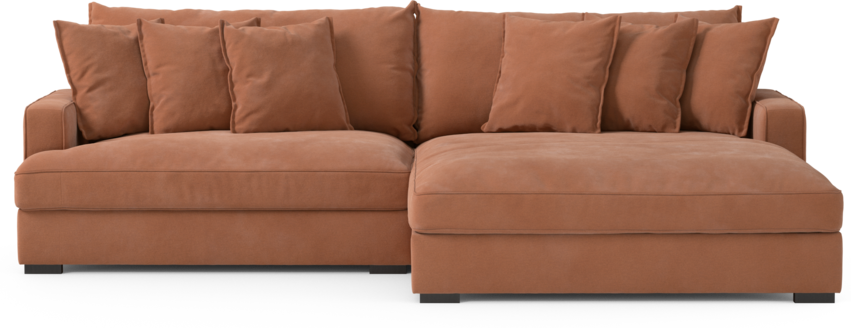 Rossi - 2-sits soffa med schäslong XL höger - Gul