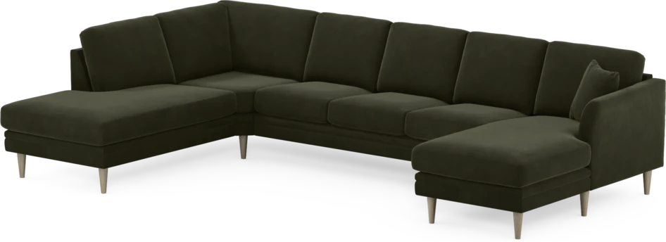 Eden - 3-sits soffa med divan vänster och schäslong höger - Grön