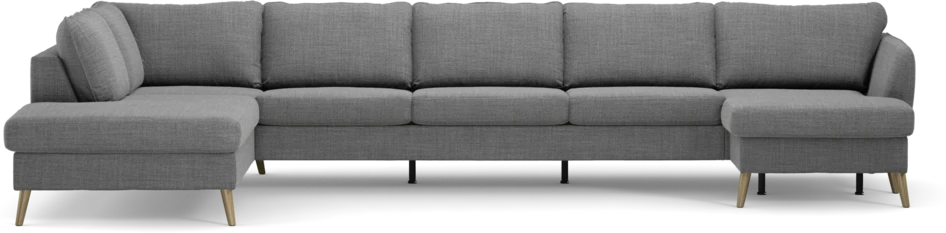 County - 4-sits soffa med divan vänster och schäslong höger - Grå