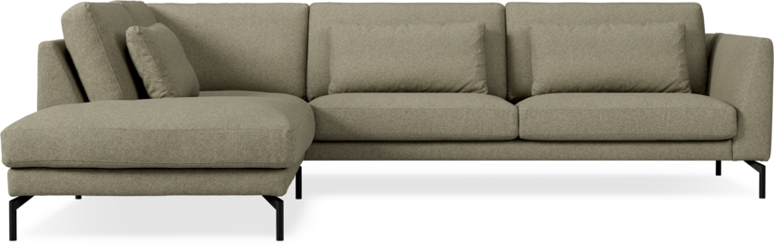 Willow - 3-sits soffa med divan vänster, fast klädsel - Beige