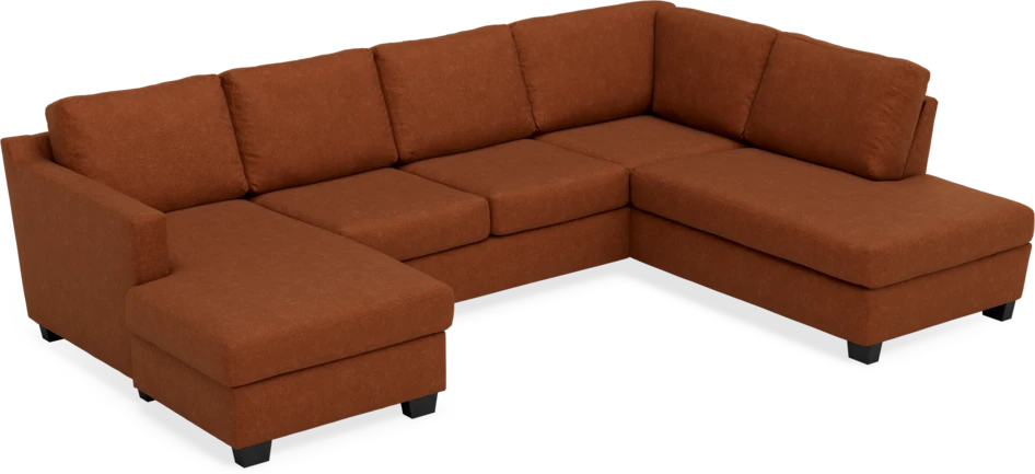 Friday - 3-sits soffa med schäslong vänster och divan höger - Orange