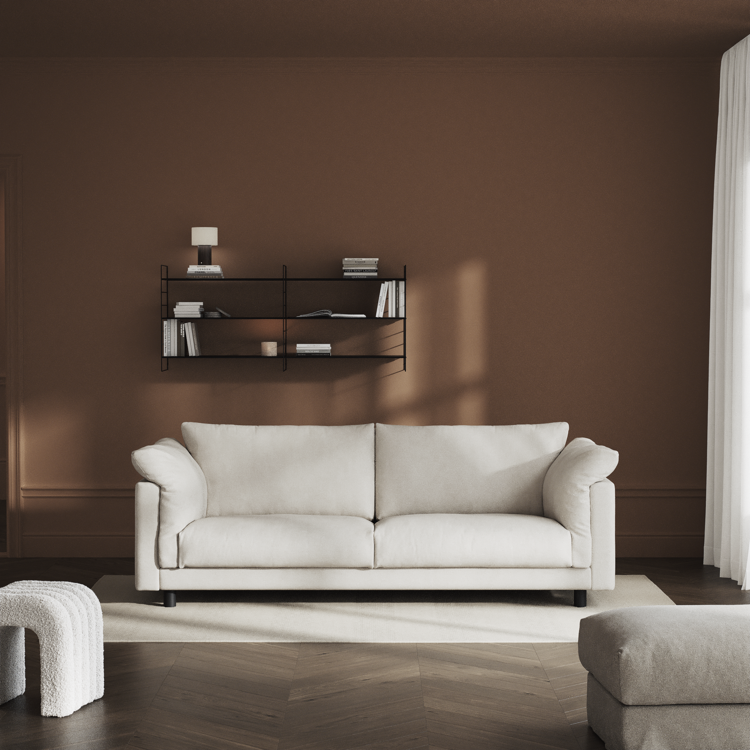 Cherrie, 3-sits soffa, fast klädsel