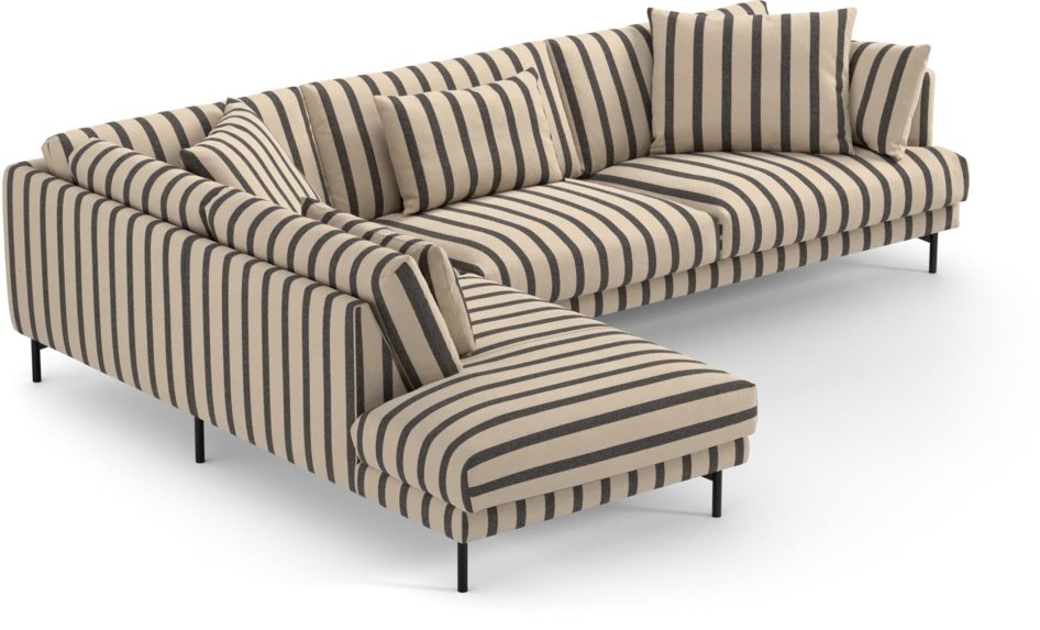 Harper - 3-sits soffa med divan vänster - Flerfärgad