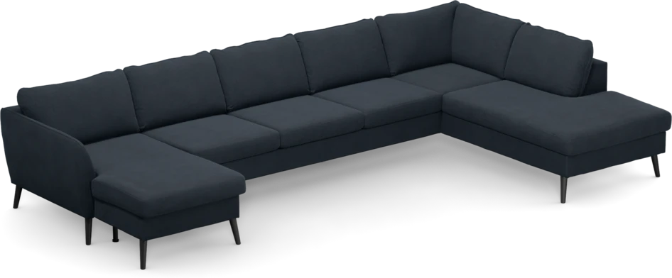 County - 4-sits soffa med schäslong vänster och divan höger - Blå