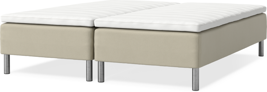 Roma Family - Ramsäng, dubbelsäng med bäddmadrass, B 160-180 - Beige