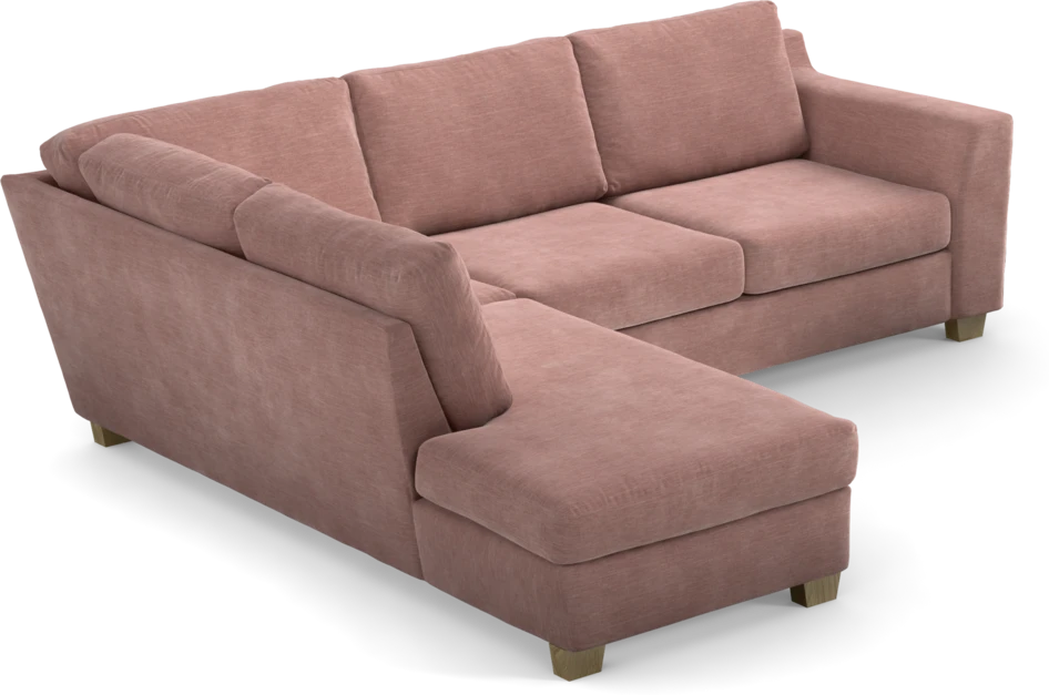 Friday - 2,5-sits soffa med divan vänster - Rosa