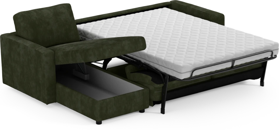 Lindö - Bäddsoffa 2,5-sits med schäslong, vändbar - Grön