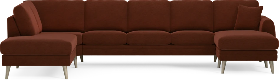 Eden - 3-sits soffa med divan vänster och schäslong höger - Orange
