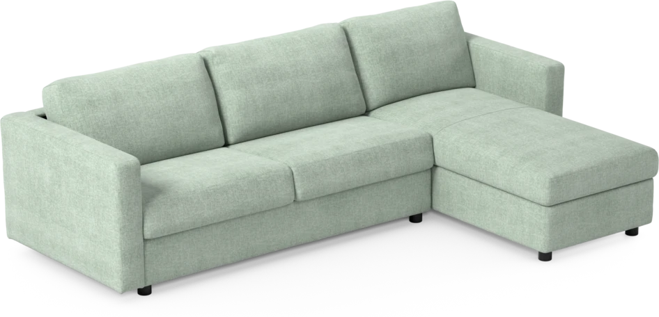 Lindö - Bäddsoffa 2,5-sits med schäslong, vändbar - Grön