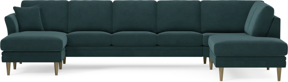 Eden - 3-sits soffa med schäslong vänster och divan höger - Blå