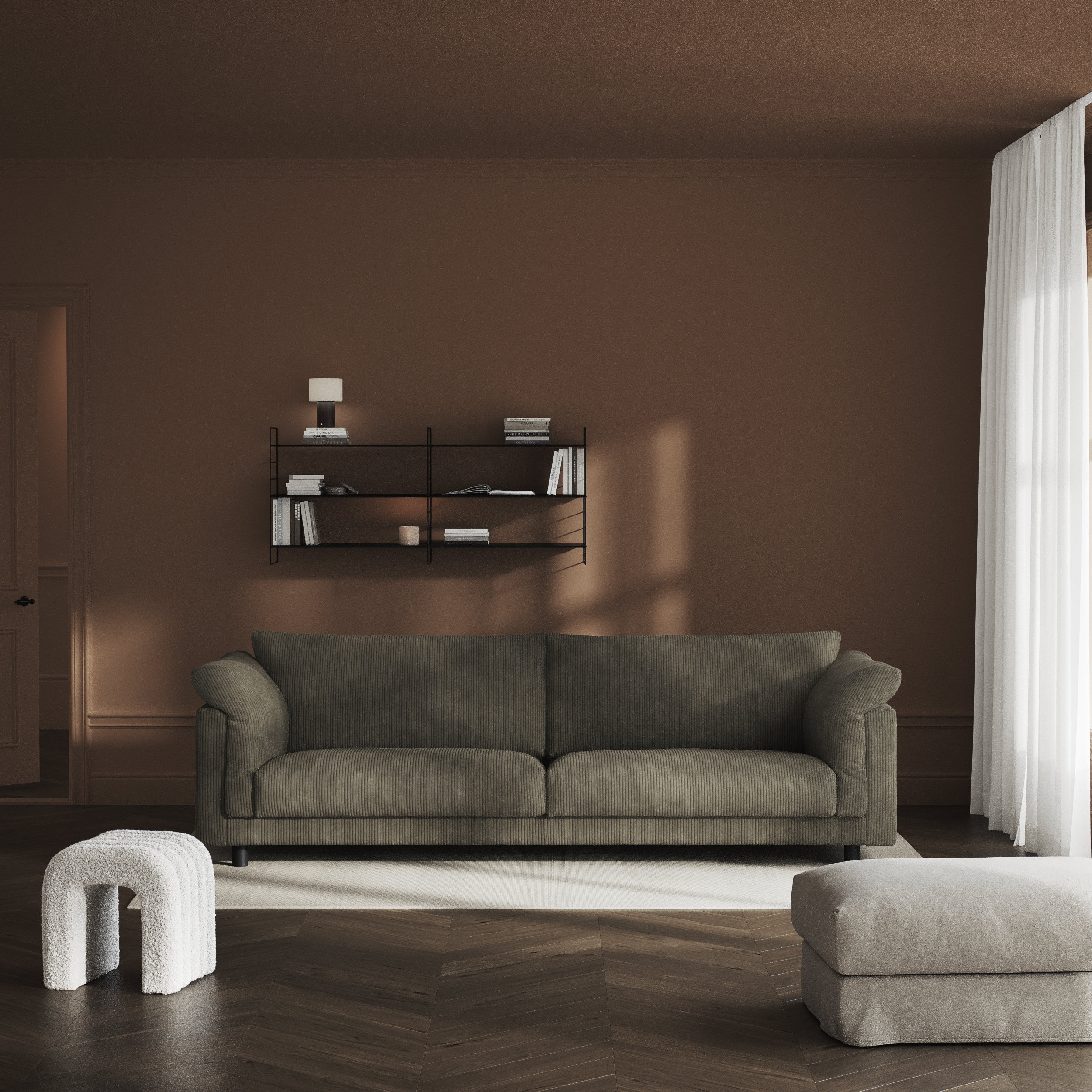 Cherrie, 4-sits soffa, fast klädsel