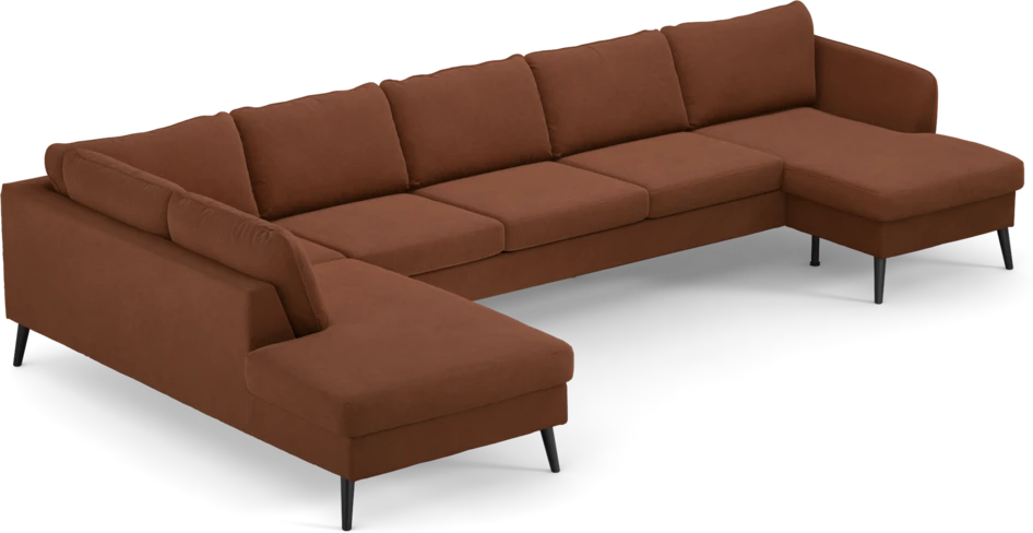County - 4-sits soffa med divan vänster och schäslong höger - Orange