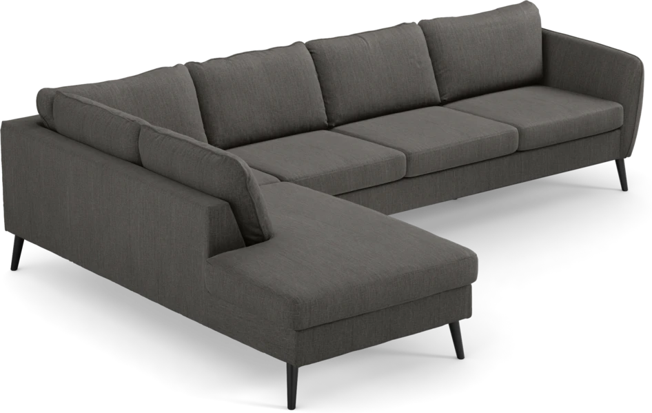 County - 3-sits soffa med divan vänster - Brun