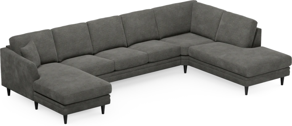 Eden - 3-sits soffa med schäslong vänster och divan höger - Grå