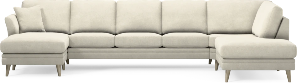 Eden - 3-sits soffa med schäslong vänster och divan höger - Vit