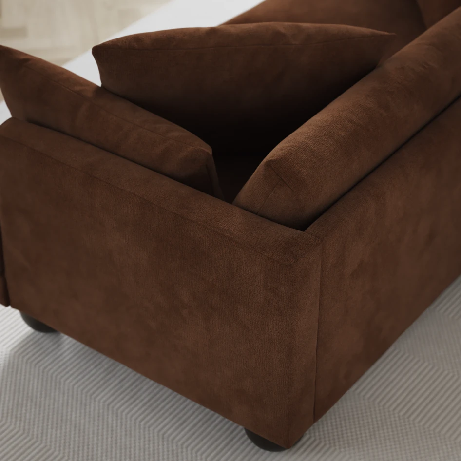 Harper - 3-sits soffa med divan vänster - Orange