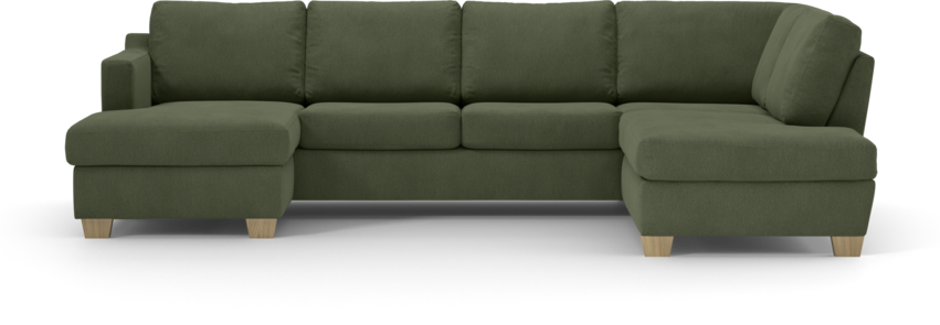 Friday - 3-sits soffa med schäslong vänster och divan höger - Grön