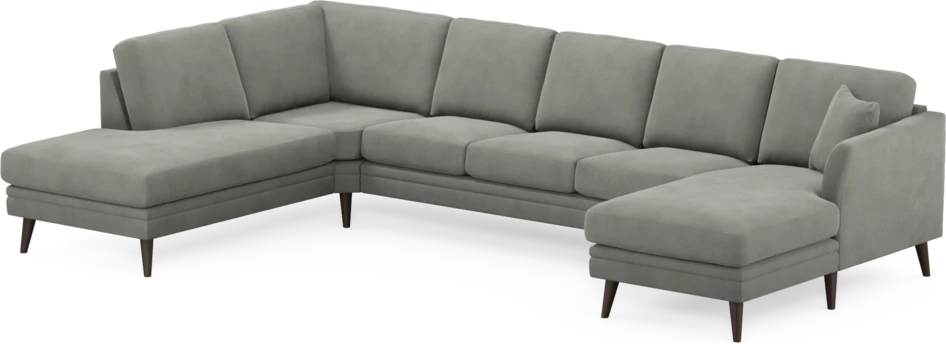 Eden - 3-sits soffa med divan vänster och schäslong höger - Grå
