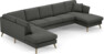 Eden - 3-sits soffa med divan vänster och schäslong höger - Grå