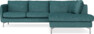 Madison - 2-sits soffa med divan höger - Turkos