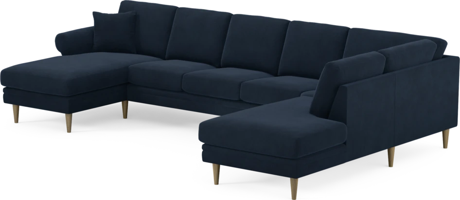 Eden - 3-sits soffa med schäslong vänster och divan höger - Blå