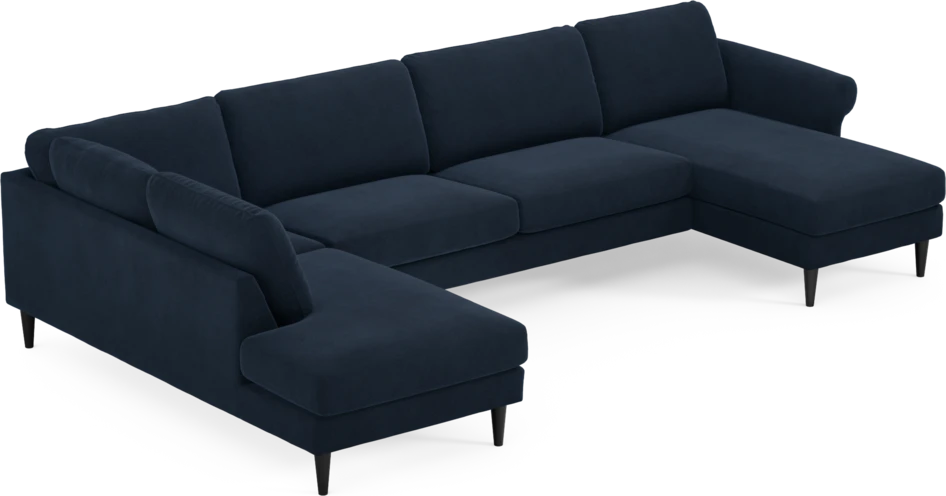 Bridge - 3-sits soffa med divan vänster och schäslong höger - Blå