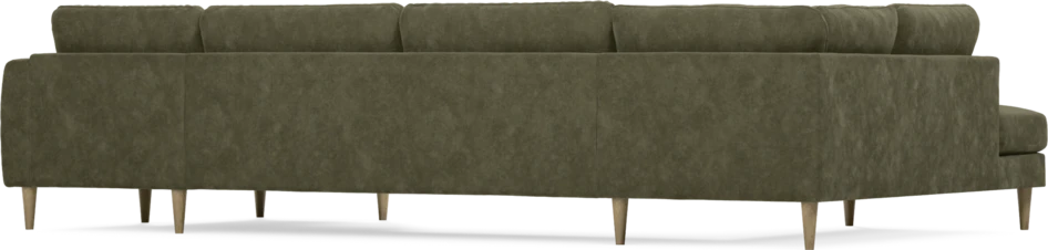 Bridge - 3-sits soffa med divan vänster och schäslong höger - Grön