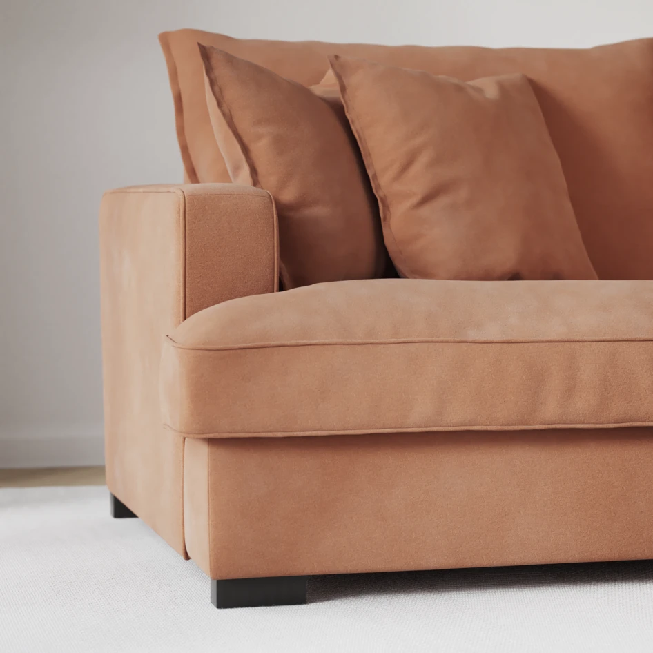 Mila - 3-sits soffa med divan höger - Orange