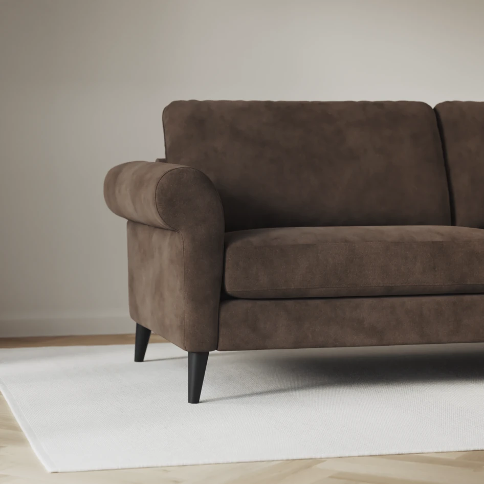 Bridge - 3-sits soffa med schäslong vänster och divan höger - Brun