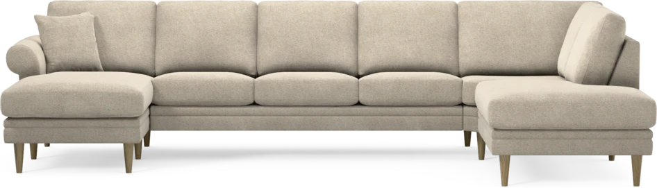 Eden - 3-sits soffa med schäslong vänster och divan höger - Beige