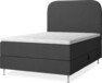 New York - Förvaringssäng, enkelsäng med bäddmadrass, sängben och sänggavel slät - Grå