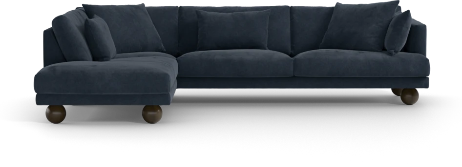 Harper - 3-sits soffa med divan vänster - Blå